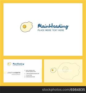 Fry egg Logo design with Tagline & Front and Back Busienss Card Template. Vector Creative Design