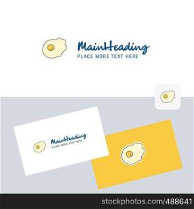 Fry egg vector logotype with business card template. Elegant corporate identity. - Vector