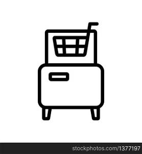 fryer front view icon vector. fryer front view sign. isolated contour symbol illustration. fryer front view icon vector outline illustration