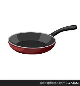 frying pan cartoon vector. cooking kitchen, skillet cook, black iron pot frying pan vector illustration. frying pan cartoon vector illustration