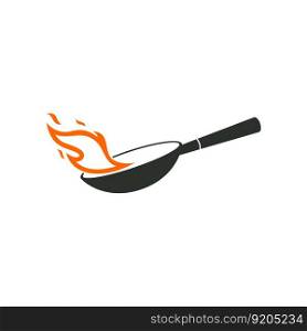Frying pan icon. frying pan illustration isolated on a white background. logo for chef, flat style frying pan vector design for restaurant logo.