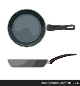 Frying pan icon. Kitchen utensils for cooking food. isolated on white background. Vector illustration in flat style.. Frying pan icon.
