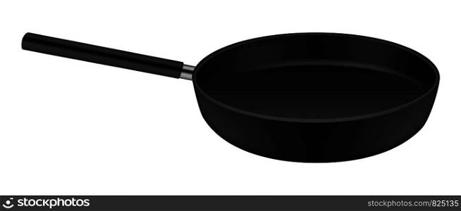 Frying pan icon. Realistic illustration of frying pan vector icon for web design isolated on white background. Frying pan icon, realistic style