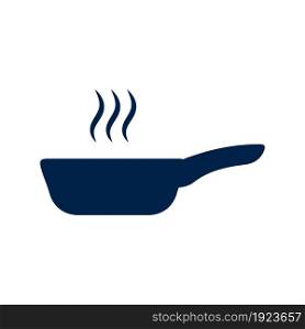 Frying pan icon vector logo template on white background.