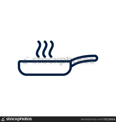 Frying pan icon vector logo template on white background.