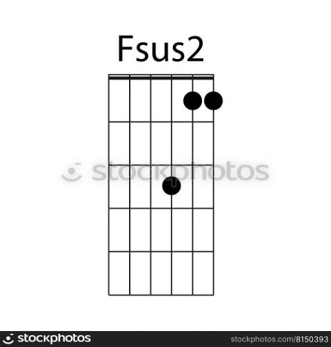 Fsus2 guitar chord icon vector illustration design