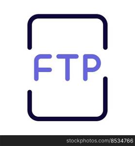 FTP file transfer isolated on a white background
