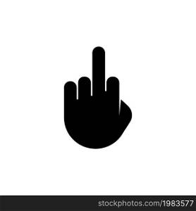 Fuck You Hand Gesture. Flat Vector Icon illustration. Simple black symbol on white background. Fuck You Hand Gesture sign design template for web and mobile UI element. Fuck You Hand Gesture Flat Vector Icon