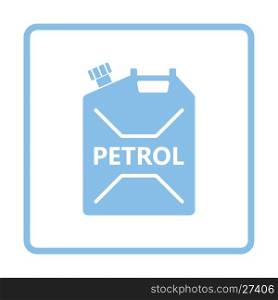 Fuel canister icon. Blue frame design. Vector illustration.