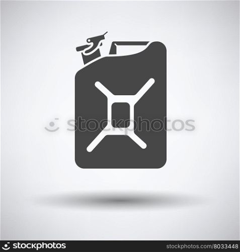 Fuel canister icon on gray background, round shadow. Vector illustration.