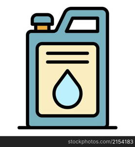 Fuel canister icon. Outline fuel canister vector icon color flat isolated. Fuel canister icon color outline vector