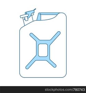 Fuel Canister Icon. Thin Line With Blue Fill Design. Vector Illustration.