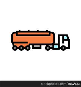 fuel carrying truck color icon vector. fuel carrying truck sign. isolated symbol illustration. fuel carrying truck color icon vector illustration
