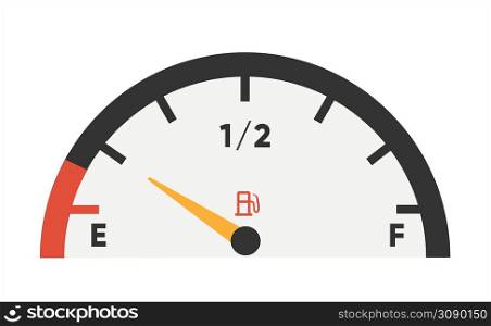 Fuel gauge icon. Gasoline indicator. Fuel indicator isolated on white. Vector illustration. Fuel gauge icon. Gasoline indicator. Fuel indicator isolated on white. Vector