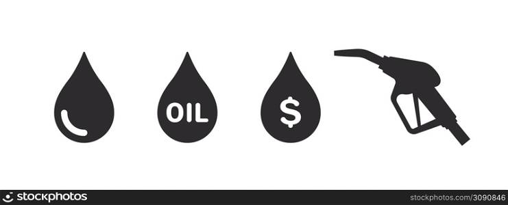 Fuel icons. Icons of petroleum products. Icons of oil fuel. Vector illustration