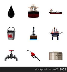 Fuel icons set. Cartoon illustration of 9 fuel vector icons for web. Fuel icons set, cartoon style