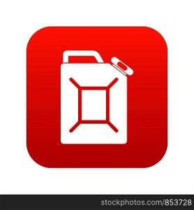 Fuel jerrycan icon digital red for any design isolated on white vector illustration. Fuel jerrycan icon digital red