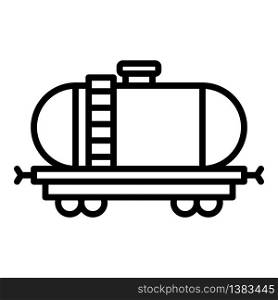 Fuel rail car icon. Outline fuel rail car vector icon for web design isolated on white background. Fuel rail car icon, outline style