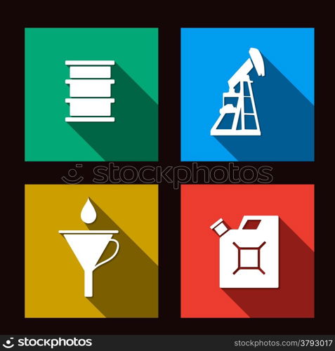 fuel set icons illustration on dark background