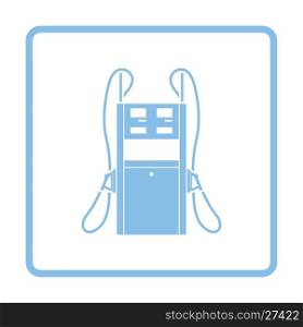 Fuel station icon. Blue frame design. Vector illustration.