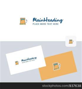 Fuel station vector logotype with business card template. Elegant corporate identity. - Vector