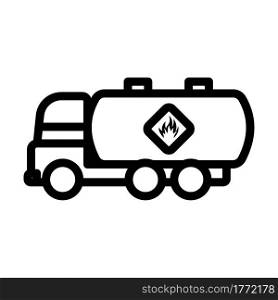 Fuel Tank Truck Icon. Bold outline design with editable stroke width. Vector Illustration.