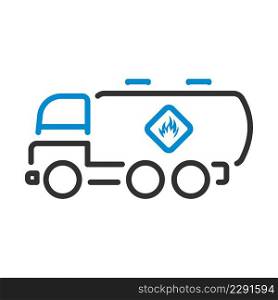 Fuel Tank Truck Icon. Editable Bold Outline With Color Fill Design. Vector Illustration.