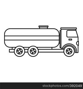 Fuel tanker truck icon. Outline illustration of fuel tanker truck vector icon for webicon. Outline illustration of vector icon for web. Fuel tanker truck icon, outline style