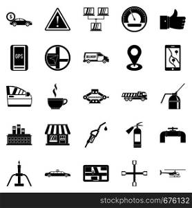 Fueling icons set. Simple set of 25 fueling vector icons for web isolated on white background. Fueling icons set, simple style