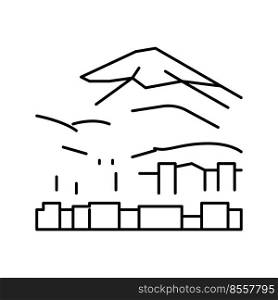 fujiyama mountain line icon vector. fujiyama mountain sign. isolated contour symbol black illustration. fujiyama mountain line icon vector illustration