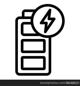 Full battery icon outline vector. Load alkaline. Charger energy. Full battery icon outline vector. Load alkaline