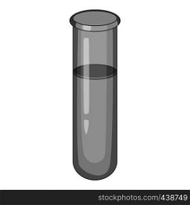 Full beaker icon in monochrome style isolated on white background vector illustration. Full beaker icon monochrome