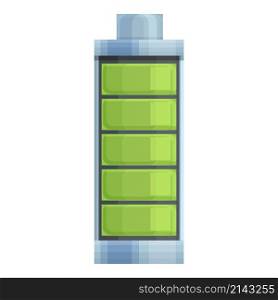 Full cell battery icon cartoon vector. Charge energy. Power indicator. Full cell battery icon cartoon vector. Charge energy