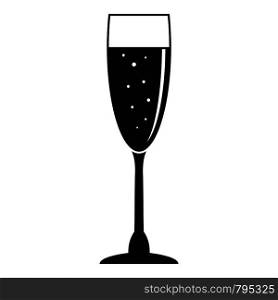Full champagne glass icon. Simple illustration of full champagne glass vector icon for web design isolated on white background. Full champagne glass icon, simple style