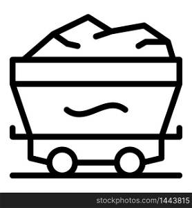 Full coal wagon icon. Outline full coal wagon vector icon for web design isolated on white background. Full coal wagon icon, outline style