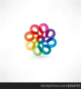 Full color abstract figure of the numbers 9