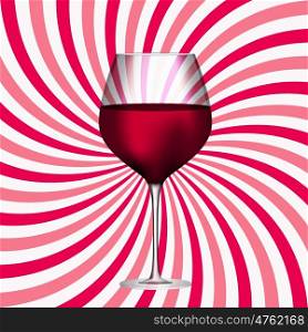 Full Glass of Red Wine on Swirl Background Vector Illustration EPS10. Full Glass of Red Wine on Swirl Background Vector Illustration
