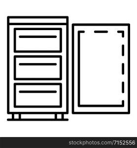 Full home freezer icon. Outline full home freezer vector icon for web design isolated on white background. Full home freezer icon, outline style