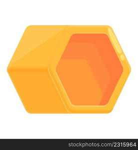 Full honey comb icon cartoon vector. Bee nectar. Gold liquid. Full honey comb icon cartoon vector. Bee nectar