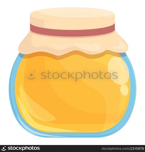 Full honey jar icon cartoon vector. Gold propolis. Syrup liquid. Full honey jar icon cartoon vector. Gold propolis
