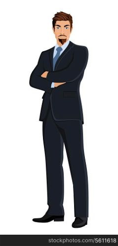 Full length body businessman isolated on white background vector illustration