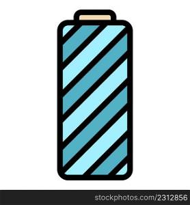 Full lithium battery icon. Outline full lithium battery vector icon color flat isolated. Full lithium battery icon color outline vector