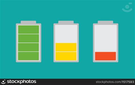 full ,low battery icon vector