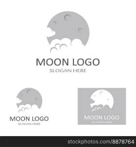 full moon and half moon logo, with logo vector icon concept design and symbols