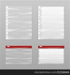 Full Paper And Empty Plastic Bags Icon Set. Colored full paper and empty plastic bags icon set realistic and isolated vector illustration