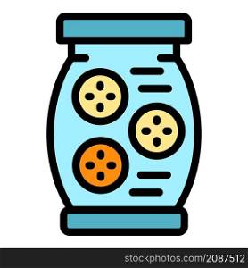 Full pickles jar icon. Outline full pickles jar vector icon color flat isolated. Full pickles jar icon color outline vector