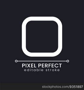 Full screen mode pixel perfect white linear ui icon for dark theme. Size changing tool. Vector line pictogram. Isolated user interface symbol for night mode. Editable stroke. Poppins font used. Full screen mode pixel perfect white linear ui icon for dark theme