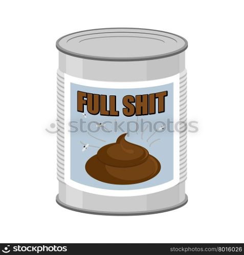 Full shit. Canned turd. Vector illustration