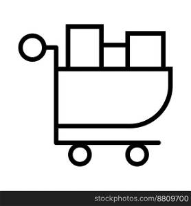 Full shopping cart icon line isolated on white background. Black flat thin icon on modern outline style. Linear symbol and editable stroke. Simple and pixel perfect stroke vector illustration