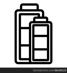 Full small battery icon outline vector. Charger energy. Load empty. Full small battery icon outline vector. Charger energy